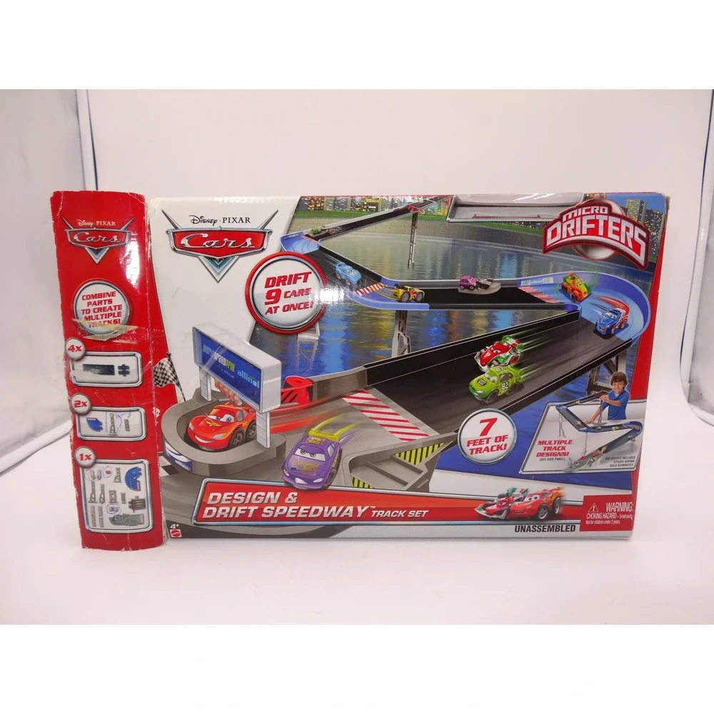 Disney Pixar Cars Micro Drifters Design & Drift Speedway Track Set Y0994 Mattel